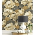 thumbnail image 6 of NextWall Ebony & Antique Gold Nouveau Floral Peel and Stick Wallpaper, 6 of 9