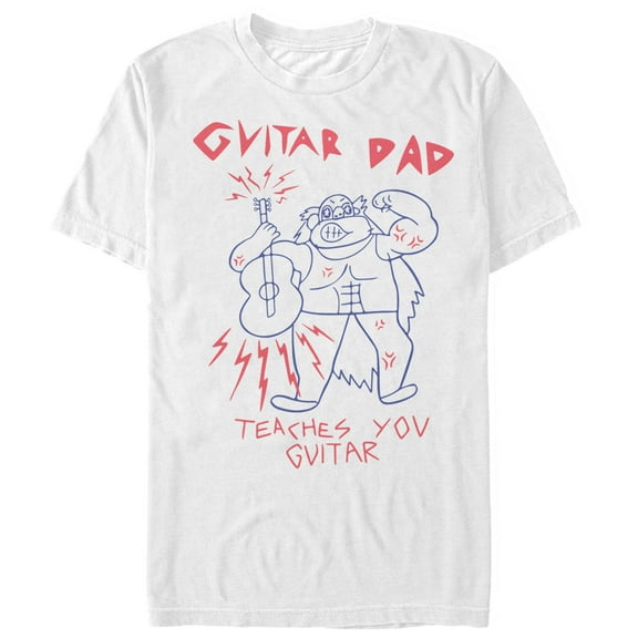 Men's Steven Universe Guitar Dad Advertisement  Graphic Tee White 3X Large