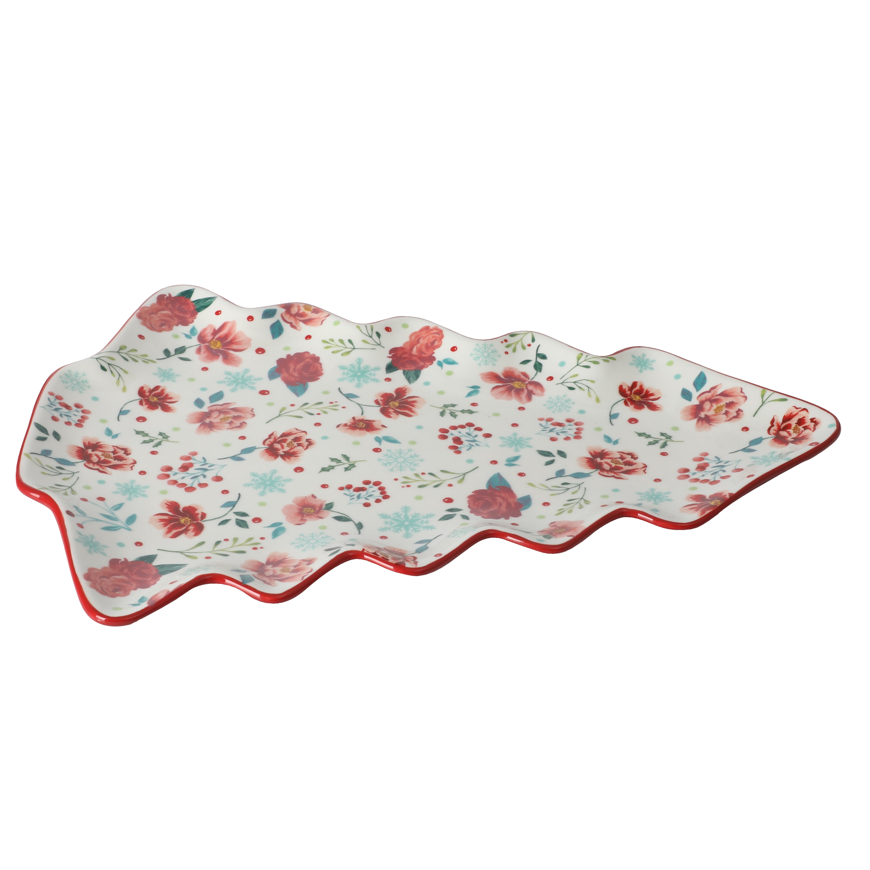 The Pioneer Woman Merry Meadow Tree 16-inch Red Stoneware Platter