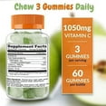 thumbnail image 2 of Vitamin C 1050mg Immune Support Booster Gummies 2 Pack | Daily Dietary Supplement | Natural Yummy Sour Apple Flavor Gummy | Vegan, Plant Based Pectin - for Adult Men Woman Teens & Kids, 2 of 2