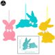 thumbnail image 1 of Decoraciones de feliz Pascua, pancarta colgante, remolinos, huevos de conejo, pollito, globos de zanahoria, suministros de juegos de fiesta de Pascua, regalos, 1 of 4