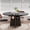 2-black, variant on 43.3–59" Extendable Dining Table for 4–8, Round Kitchen Table with Fluted Base & 4 Storage Shelves for Living Room, Walnut