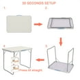 thumbnail image 6 of BAYUELSWU Camping Table 2Ft Small Folding Table Aluminum Fold Up Lightweight Table for Picnic Beach BBQ Cooking (White), 6 of 8