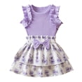 thumbnail image 4 of Zpanxa Girls Outfits Sleeveless Ruffled Round Neck Lace Embroidery Mesh Princess Bow Skirt Top and Pants Set 2-3 Years, 4 of 6