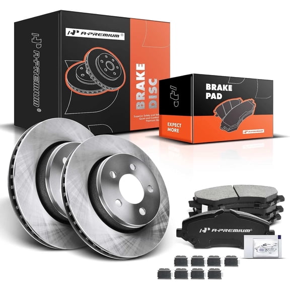 A-Premium 11.89 in (302mm) Front Vented Disc Brake Rotors   Ceramic Pads Kit Compatible with Select Dodge and Jeep Models - Nitro 2007-2011, Liberty 2008-2012, 6-PC Set