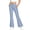 Blue, variant on Girls School Uniform Pant Striped Slim Fit Bell Bottom Trousers Fitted Flare Leg Pants High Waist With Side Pocket Button Fly Trouser Preppy Outfit (Navy,7-8 Years)