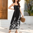 thumbnail image 5 of Women's Summer Boho Maxi Dress Spaghetti Strap Sleeveless Floral Butterfly Print Loose Fit Flowy Long Dress Casual Beach Vacation Party Elegant Sun Dress, 5 of 9
