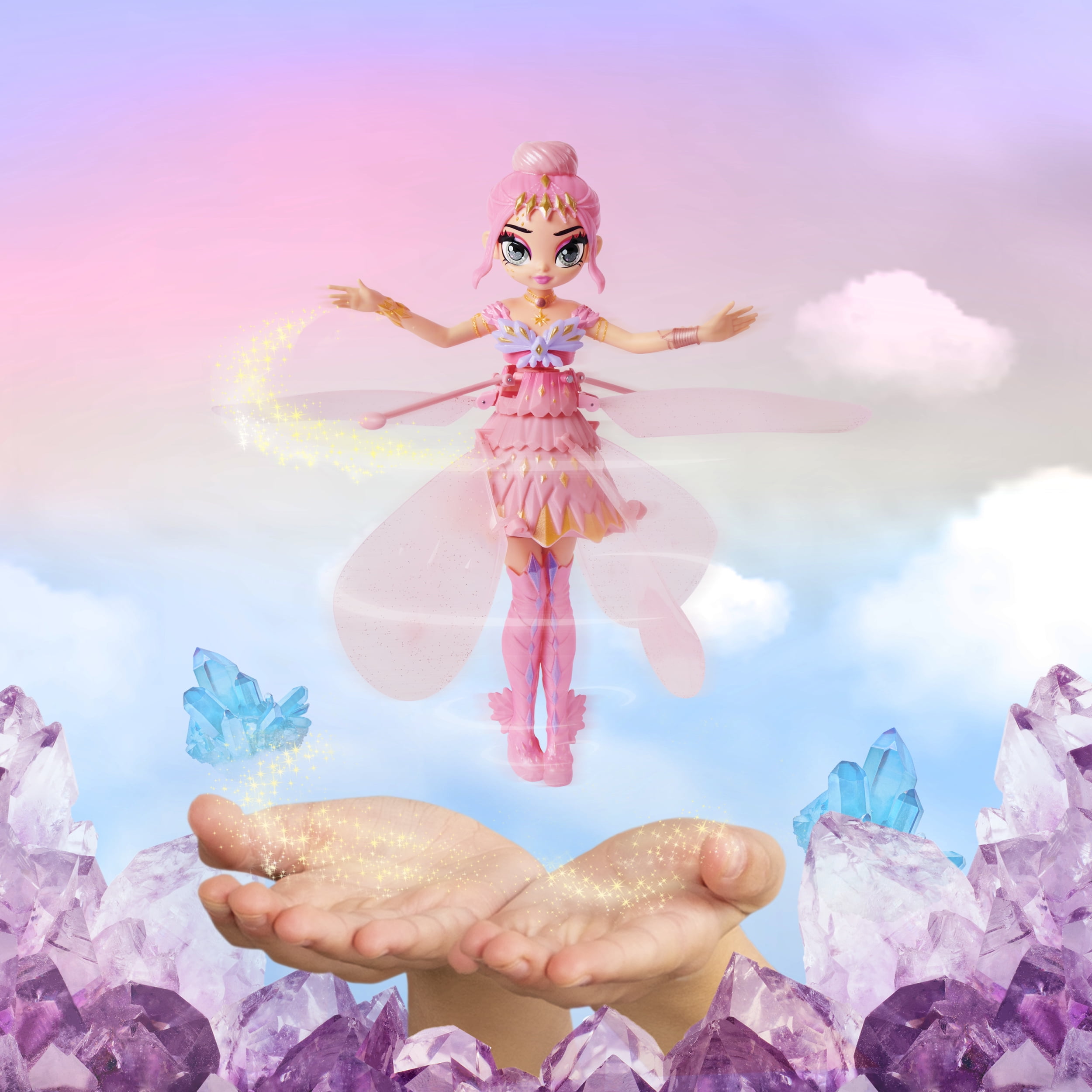 Crystal Flyers Starlight Idol Magical Flying Pixie Toy with Lights Kids Toys for Girls Ages 6 and up Hatchimals Pixies 