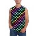 thumbnail image 1 of Fotbe Rainbow Hearts Men's Camiseta sin Mangas Estampada para Hombres, Playera Casual para Gimnasio, Entrenamiento, Playa-Large, 1 of 7