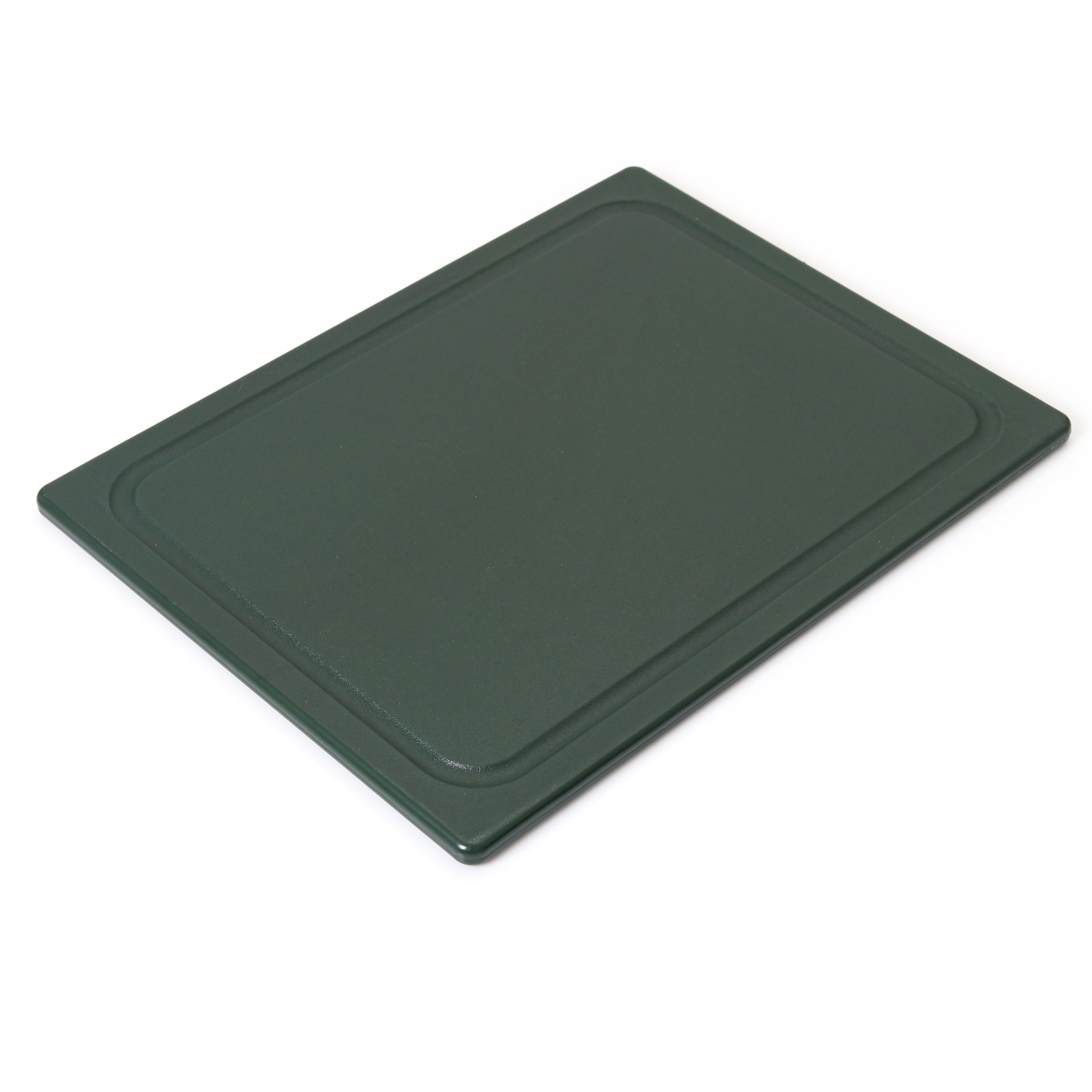 Dexas 10 x 13 Poly Cutting Board with Juice Well in Forest Green
