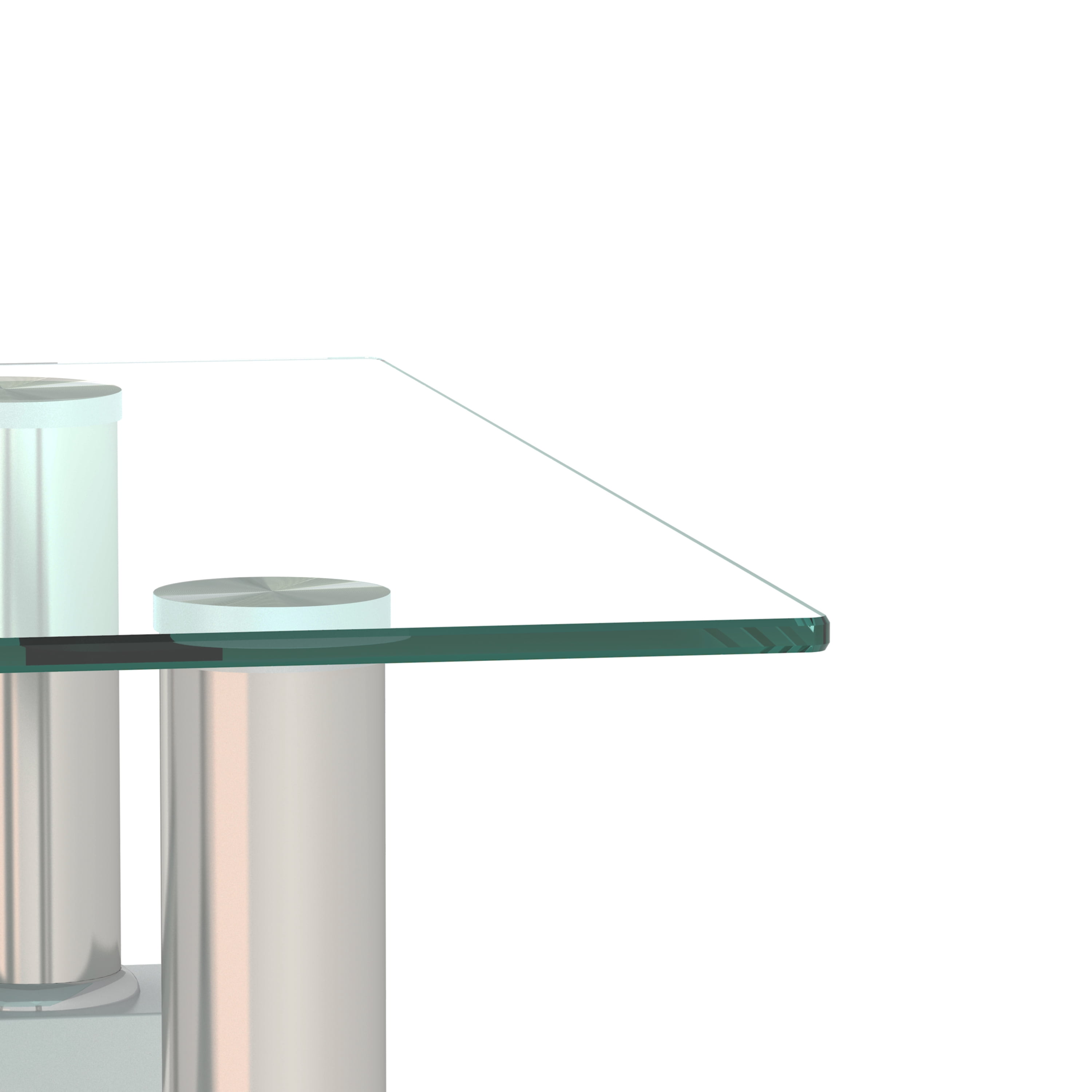 MAYEERTY Modern Square Tempered Glass Coffee Table – Transparent & Black End Table for Living Room