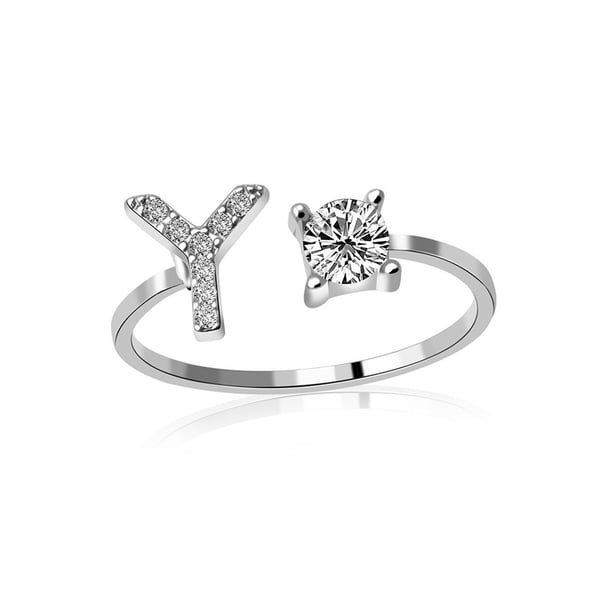 Exquisita moda 26 alfabeto inglés estilo anillo carta moda anillo de cobre Wmkox8yii fajkfhkj1293