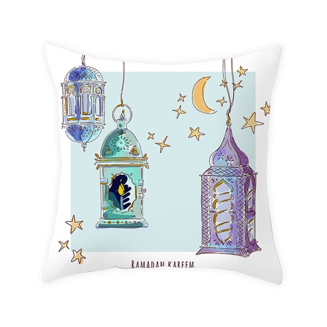 Housse de Coussin Décoration Eid Ramadan Islamique Musulmane