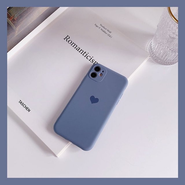 ML Solid Candy Color Love Heart Phone Case For iPhone 13 12 11 14 Pro Max XS Max XR X 8 7 14 Plus Soft Silicone Bumper Cover
