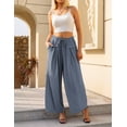 thumbnail image 4 of FOLUNSI Palazzo Woven Pants - Elastic Waist, Wide Leg, Lounge - Women, 4 of 9
