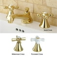 thumbnail image 1 of Kingston Brass Cross-Handle Polished Brass Widespread Bathroom Faucet, 1 of 3