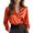 205#Orange, variant on Satin Blouses for Women Long Sleeve V Neck Business Casual Button Down Shirt 2XL