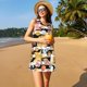 thumbnail image 3 of Balery Sea Shell Vestidos de verano para mujer con estampado: vestido holgado sin mangas, vestido playero informal y cómodo para días calurosos., 3 of 7