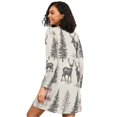 thumbnail image 2 of FORMRS Womens Long Sleeve Nightgowns Crew Neck Sleep Shirt Soft Pajamas Sizes S-3XL, Beige Deer, 2 of 8