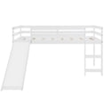 thumbnail image 3 of Twin Loft Bed with Slide and Ladder for Boys and Girls, Wood Loft Bed Frame with High Safety Guard Rails, Multifunctional Design Wooden Bed Frame with Headboard and Footboard for Bedroom Dorm, 3 of 7