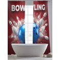 thumbnail image 5 of Bowling Sheer Curtains 2 Panels Set Vintage Bowling Bottles Ball Red Background Sheer Window Curtains Light Filtering Rod Pocket Voile Drapes for Bedroom Living Room 52"X84", 5 of 9