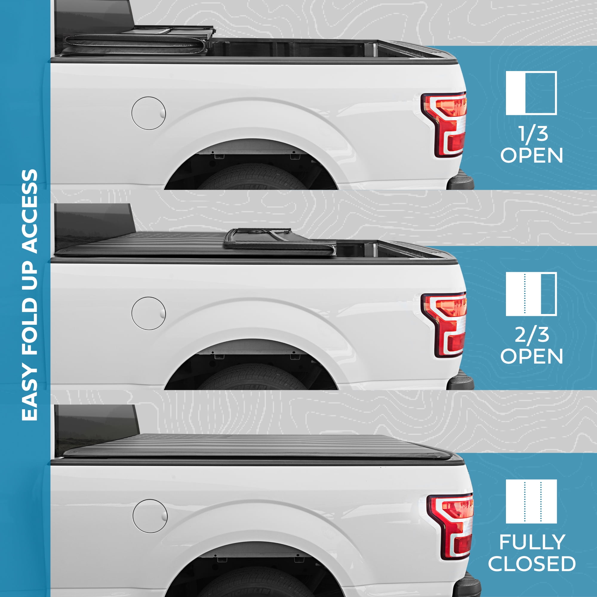 MotorBox Truck Tonneau Cover for Ford F-250 F-350 Super Duty 2017-2024 / F-350 with 6.8 ft Bed Length