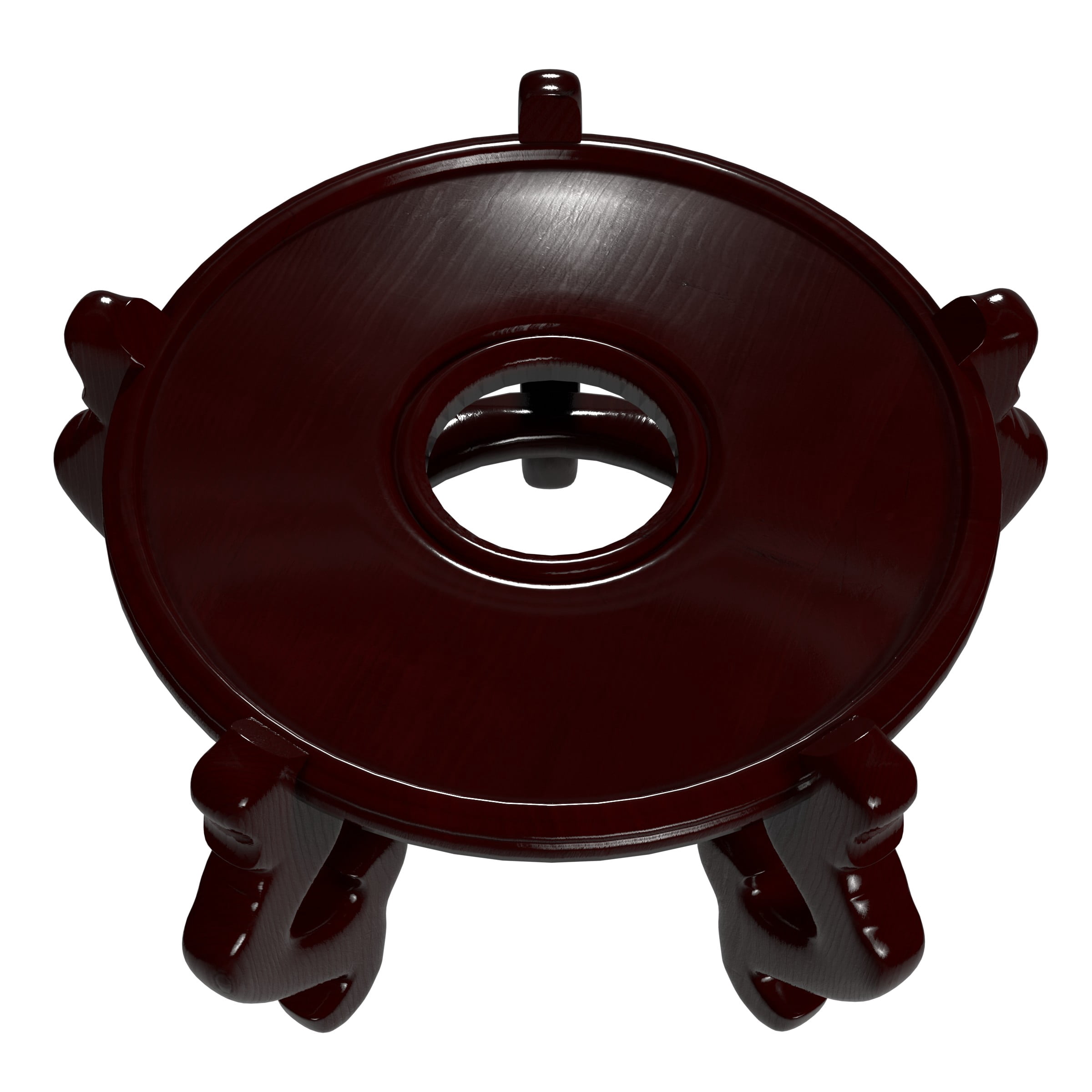 Red Lantern Fishbowl Stand - Rosewood - Size 9.5 in. Base Diameter