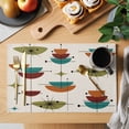 thumbnail image 2 of Wine Red Boho Placemats Set of 4, Orange Geometric Bohemian Color Block Placemats for Dining Table, Place Mats for Kitchen Tabletop, Waterproof Wipeable Dining Table Mats Set, 2 of 9