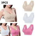 thumbnail image 2 of Timegard Sports Bras for Women 3pc No Underwire Lace Strap Full Support Breathable Comfy Everyday Bras, 2 of 8