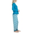 thumbnail image 3 of Muk Luks Lounge Loyalist Sweatshirt and Jogger Set, Teal/Stamped Palm, S, 3 of 7