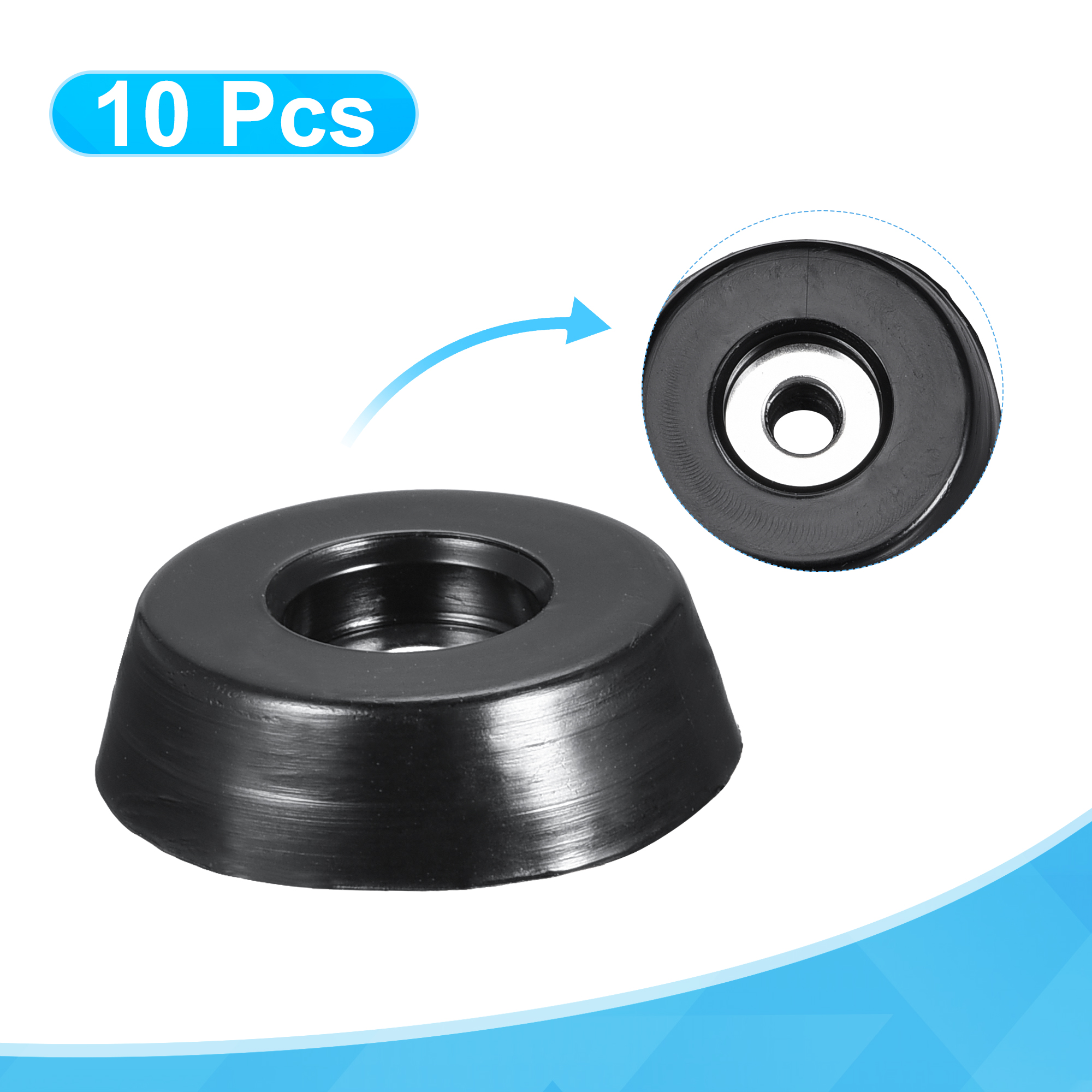 Uxcell 0.71" W x  0.2" H Rubber Bumper Feet, Stainless Steel Screws and Washer 10 Pack - image 4 of 5