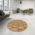 thumbnail image 4 of Ahgly Company Tapis d'Intérieur Lavables en Machine, Ronds, Transitionnels, Orange Jaune, Ronds de 5 Pi, 4 of 7