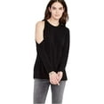 thumbnail image 3 of Rachel Roy Womens Solid One Shoulder Blouse, Black, Small, 3 of 3