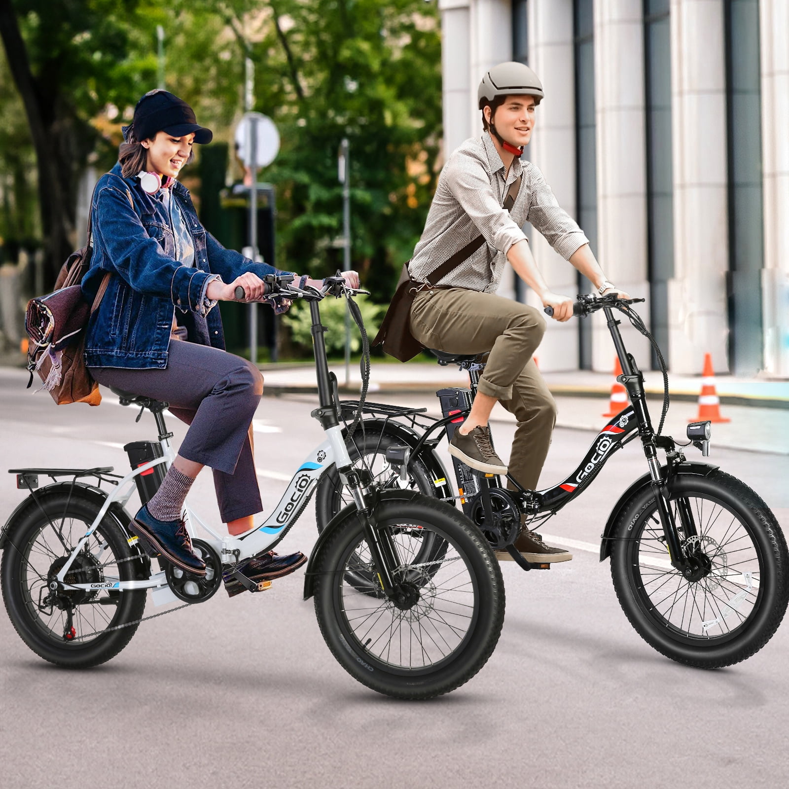 Gocio 20" Folding Electric Bike for Adults, 750W Peak Motor Fat Tire Commuter Ebike, 48V 10.4Ah Battery, 7 Speed, UL2849