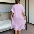 thumbnail image 6 of Ashirexll Sleep Shirts for Women, Nightgowns for Women, Casual Loose V-Neck Short Sleeve Pajama Dress, 6 of 7
