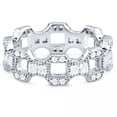 thumbnail image 2 of Silver Geometric Pattern With Cubic Zirconia Stones Ring, 2 of 2