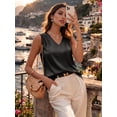 thumbnail image 5 of MOYIKO Tank Tops for Women Silk Satin V Neck Trendy Sleeveless Tops Dressy Casual Flowy Summer Shirts Loose Fit, 5 of 7