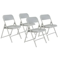 (Pack of 4) NPS 800 Series Premium Lightweight Plastic Folding Chair, Grey