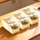 thumbnail image 5 of Caja de almacenamiento para cocina y hogar | Cesta organizadora de plástico beige, blanco y transparente | Contenedor plegable compacto y compacto para guardar aperitivos, condimentos y artículos, 5 of 6