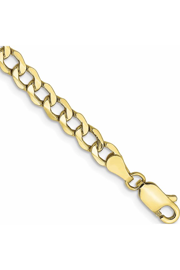 10K Yellow Gold 4.3mm Semi-Solid Curb Link Chain (9 X 4.3) Made In South Africa 10bc107-9