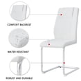 thumbnail image 5 of Holaki Modern Dining Chairs Set of 6, Upholstered Faux Leather Chair, Padded Seat Dining Chairs with Metal Silver-plated Legs Design for Kitchen, Living, Bedroom, Dining Room, White, 5 of 13