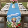 thumbnail image 4 of Independence Day Dog Table Runner 90 Inches, 4th of July USA Flag Floral Bed Runner Dresser Scarves Tabletop for Indoor Outdoor Parties/Ceremony/Banquet, 13" x 90", 4 of 9