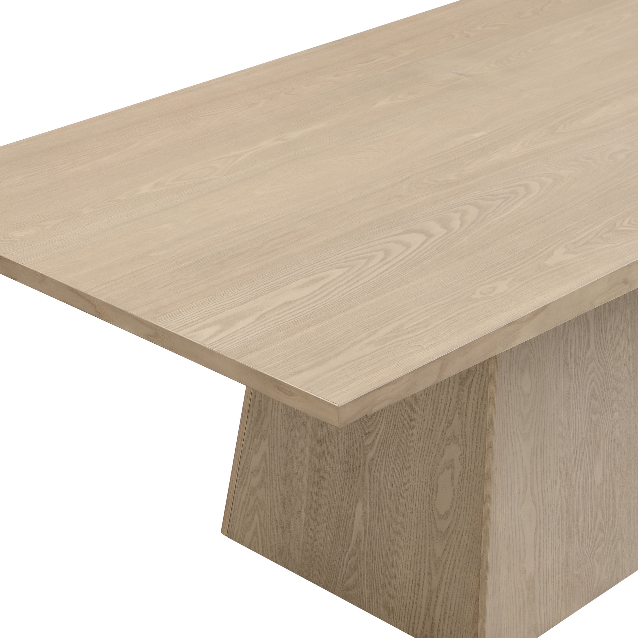 Christopher Knight Home 82" Pedestal Dining Table, Rectangular Seats 6-8, Solid Wood & MDF, Light Natural
