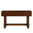 thumbnail image 3 of 52 inch Sofa Table with Storage Drawers, Mid Century Farmhouse Fluted Console Table with Solid Wood Legs, Entryway Table for Living Room TV, Hallway Entrance Foyer (Cherry), 3 of 12