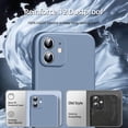 thumbnail image 5 of 3 in 1 Compatible with iPhone 12 Mini Case, [Camera Protection] with 2 Pcs Screen Protectors, Slim Liquid Silicone [Microfiber Lining] Shockproof Phone Case for 12 Mini 5.4 inch (Gray), 5 of 8