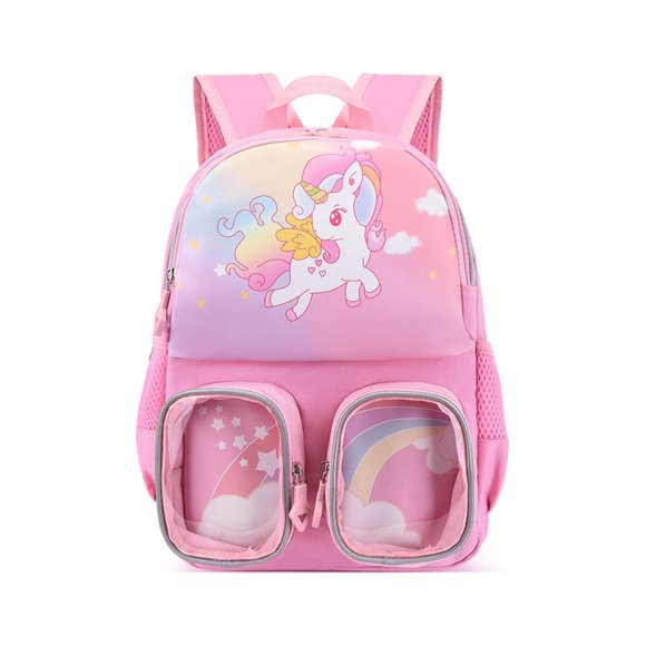Avamo Kindergarten Backpack Handbag Rucksack Girls Large Capacity Daypack Laptop School Bag Unicorn-Pink None
