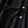 thumbnail image 6 of GaThRRgYP Women's Plus Long Sleeve Mini Dress,Women's Elastic Waist Loose and Comfortable Solid Color Doll Shirt Linen Dress Black XL, 6 of 8