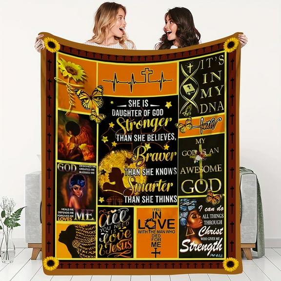 Soft Fleece Throw Blanket with Inspirational African American Girl Quotes - Cozy, Lightweight Flannel for Couch or Bed, Perfect Gift for Friends & Family