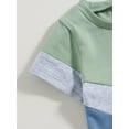 thumbnail image 6 of Wassery Toddler Baby Boy Summer Clothes 2pcs Contrast Color Short Sleeve T-shirt and Elastic Casual Shorts Set 0-3T, 6 of 8
