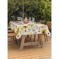 thumbnail image 2 of Outdoor Tablecloth with Umbrella Hole and Zipper, Vintage Sunflower Rectangle Table Cloth 60x84 Inch Waterproof Tablecloth, Summer Botanical Farmhouse Floral Picnic Table Cover for Patio Camping, 2 of 7